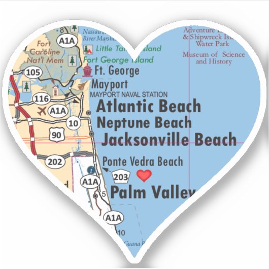 Love Neptune Beach FL Sticker (Voorkant)