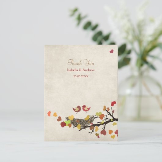 Love Nest Wedding Bedankt Briefkaart (Staand voorkant)