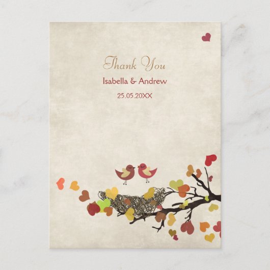 Love Nest Wedding Bedankt Briefkaart (Voorkant)