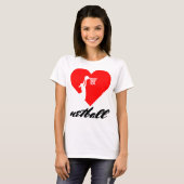 Love Netball Heart Design T-shirt (Voorkant volledig)