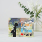 Love Netball Motivatie Quote Briefkaart (Staand voorkant)