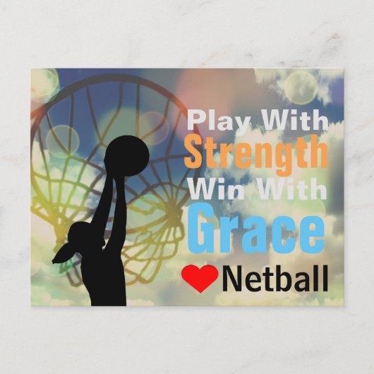 Love Netball Motivatie Quote Briefkaart (Voorkant)