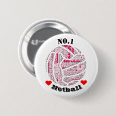 Love Netball Player Positions Pin Badge Ronde Button 5,7 Cm (Voorkant /achterkant)