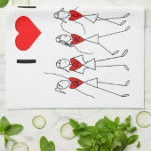 Love Netball Positions Heart Design Theedoek (Gevouwen)