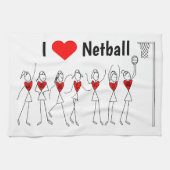 Love Netball Positions Heart Design Theedoek (Horizontaal)