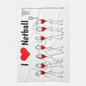 Love Netball Positions Heart Design Theedoek (Verticaal)