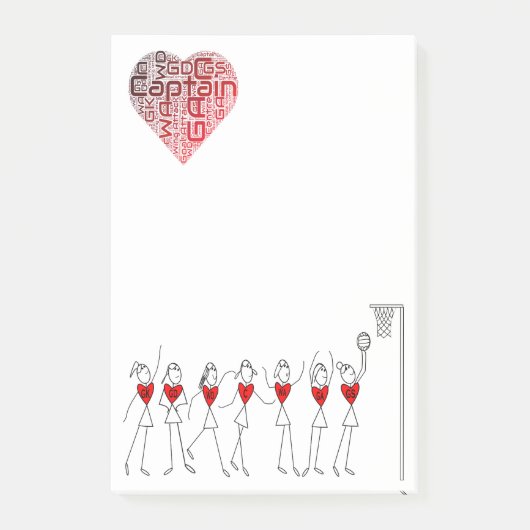 Love Netball Positions Post-it® Notes (Voorkant)