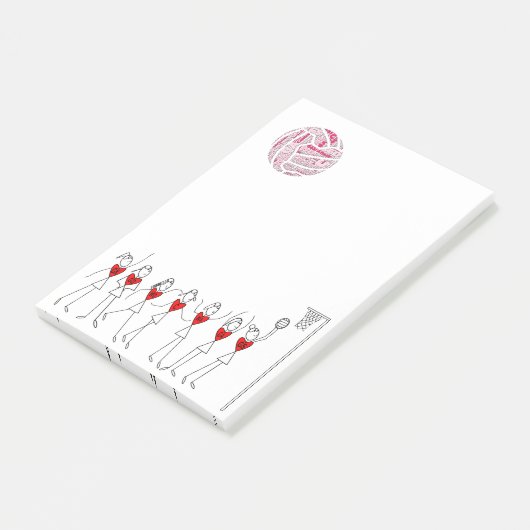 Love Netball Positions Stick Figures Post-it® Notes (Schuin)