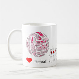 Love Netball Positions Word Cloud Koffiemok