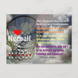 Love Netball Theme en Inspirerend Quote Briefkaart