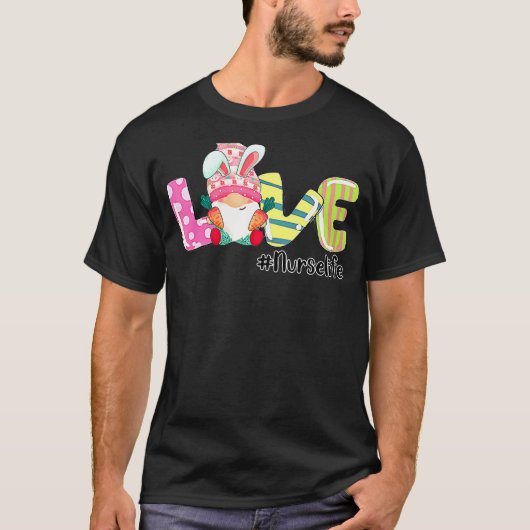 Love Neurse Easter Bunny Stethoscoop moederdag T-shirt (Voorkant)