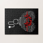 Love Neurse Heartbeat in Heart Nursing Legpuzzel (Horizontaal)