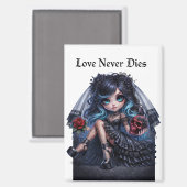 Love Never Dies Gothic Bride Magnet – Dark Romance (Voorkant / Achterkant)