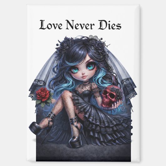 Love Never Dies Gothic Bride Magnet – Dark Romance (Voorkant)