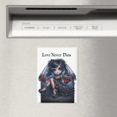Love Never Dies Gothic Bride Magnet – Dark Romance (Insitu (Vaatwasser))