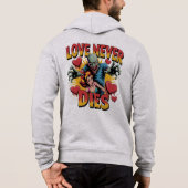 Love Never Dies – Retro Zombie Horror Pin-Up Hoodie (Achterkant)