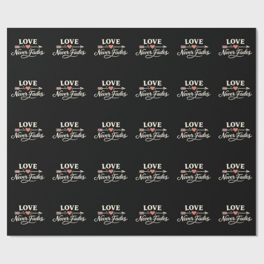 Love Never Fades Right Pointing Matching Couple Cadeaupapier (Vlak)
