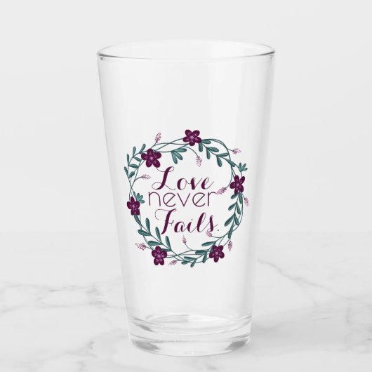 Love Never Fails  Glas (Voorkant)