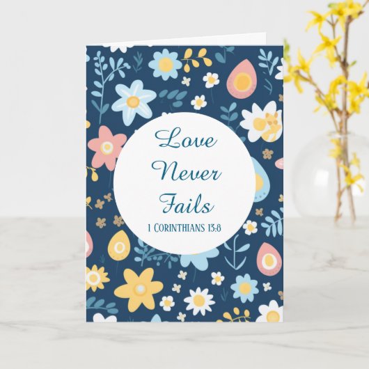 Love Never Fails Greeting Card Kaart (Gele Bloem)