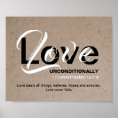 LOVE NEVER FAILS Inspirational Christian Scripture Poster (Voorkant)