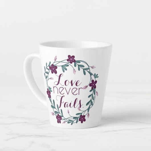Love Never Fails Latte Mug Mok (Linkerhoek)
