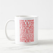 Love Never Fails Personalized Koffiemok (Links)