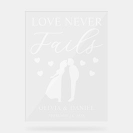 Love Never Fails Personalized Wedding Acryl Bord