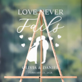 Love Never Fails Personalized Wedding Acryl Bord (Neutraal)