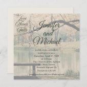 Love Never Fails Photo Wedding Invitation Kaart (Voorkant / Achterkant)