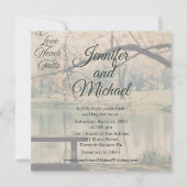 Love Never Fails Photo Wedding Invitation Kaart (Voorkant)