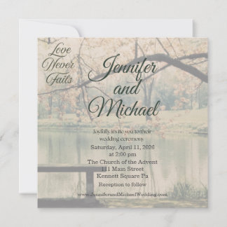 Love Never Fails Photo Wedding Invitation Kaart