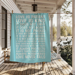Love Never Fails Sherpa Blanket Deken