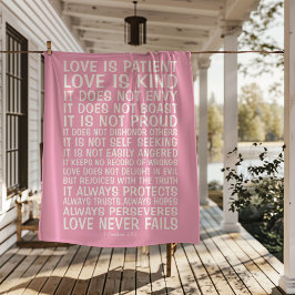 Love Never Fails Sherpa Blanket Deken