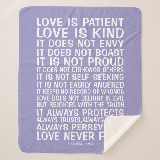 Love Never Fails Sherpa Blanket Deken (Voorkant)