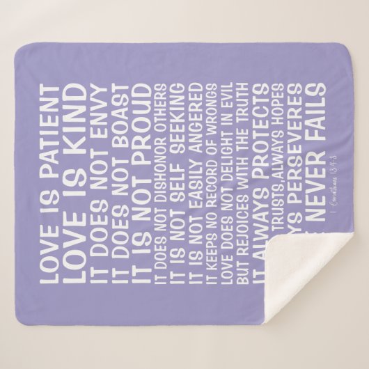 Love Never Fails Sherpa Blanket Deken (Voorkant (horizontaal))