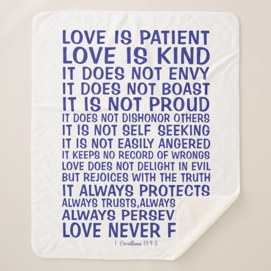 Love Never Fails Sherpa Blanket Deken (Voorkant)