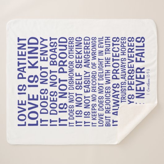 Love Never Fails Sherpa Blanket Deken (Voorkant (horizontaal))