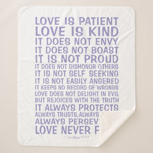 Love Never Fails Sherpa Blanket Deken (Voorkant)