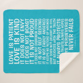 Love Never Fails Sherpa Blanket Sherpa Deken (Voorkant (horizontaal))