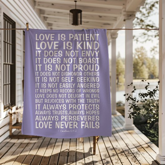 Love Never Fails Sherpa Blanket Sherpa Deken