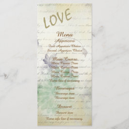 Love Never Fails Wedding Menu