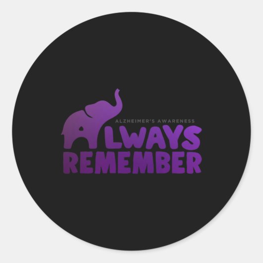 Love Never Forgets Heimerheimer Elephant Ronde Sticker (Voorkant)