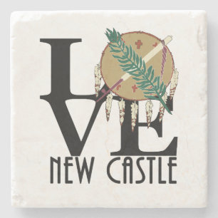 LOVE New Castle Oklahoma Stenen Onderzetter