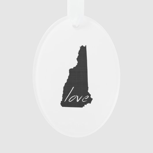 Love New Hampshire Shaped Black Chalkboard Ornament (voorkant)