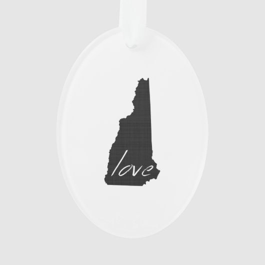 Love New Hampshire Shaped Black Chalkboard Ornament (achterkant)