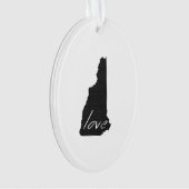 Love New Hampshire Shaped Black Chalkboard Ornament (voorkant)