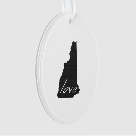 Love New Hampshire Shaped Black Chalkboard Ornament (voorkant)
