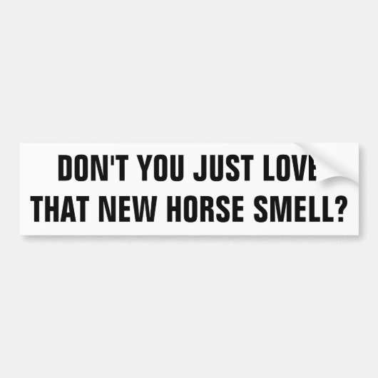 Love New Horse Smell Horse Trailer Bumpersticker (Voorkant)