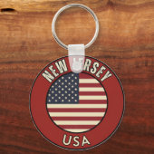 Love New Jersey - Cute NJ State Souvenir Sleutelhanger (Achterkant)
