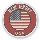  Love New Jersey - Cute NJ State Souvenir  Sticker (Voorkant)